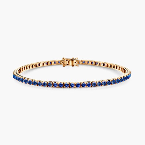 Bransoletka tenisowa Luminy 3,0mm: złota, niebieskie szafiry